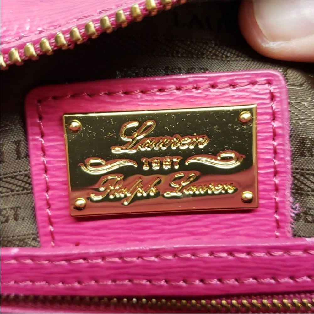 New LAUREN RALPH LAUREN NEWBURY PINK HERITAGE SATCHEL. NWT Host Pick - Picture 9 of 16